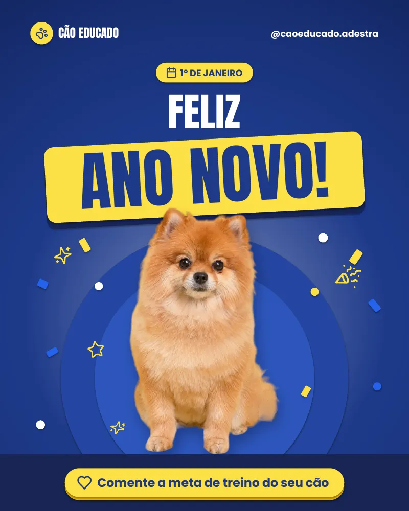 Post “Feliz Ano Novo!” do Feed Pronto Adestramento