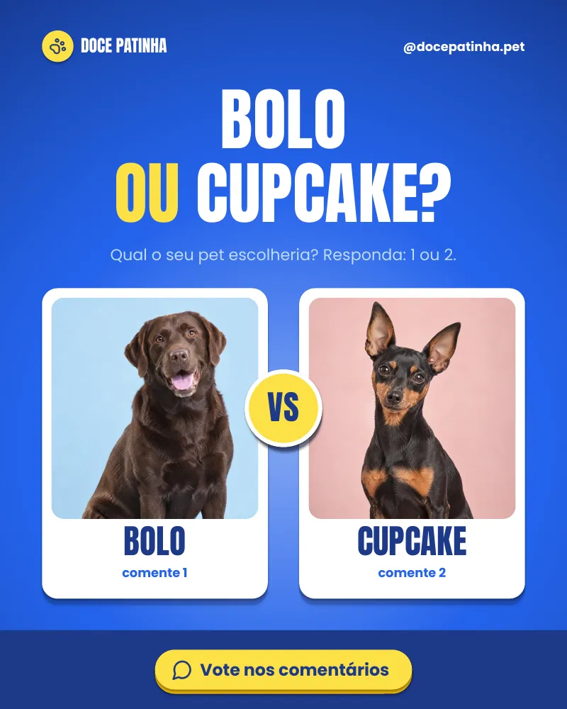 Post “Bolo ou cupcake?” do Feed Pronto Confeitaria Pet