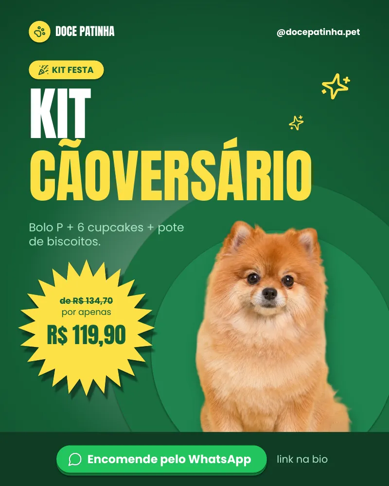 Post “Kit cãoversário!”, edição verde