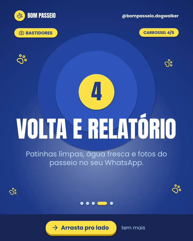 Carrossel “Como funciona o passeio?”, página 4 de 5