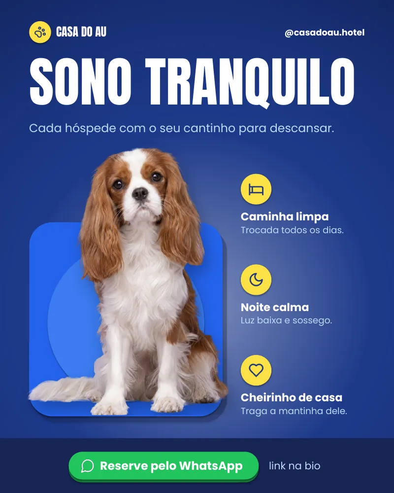 Post “Sono tranquilo para cada hóspede.” do Feed Pronto Hotel e Creche