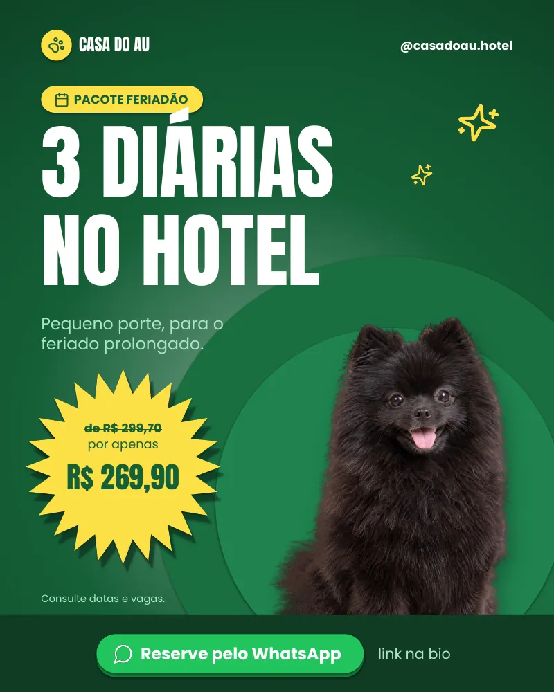 Post “Pacote feriadão: 3 diárias no hotel.”, edição verde