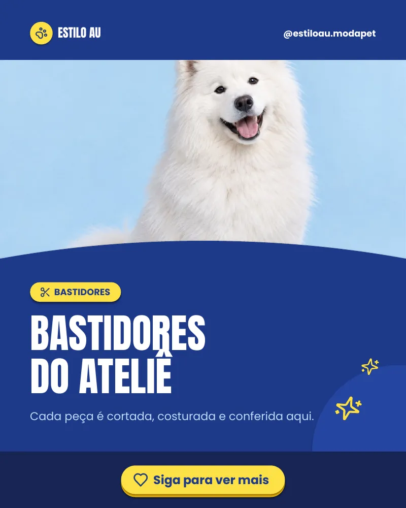 Post “Bastidores do ateliê.” do Feed Pronto Moda Pet