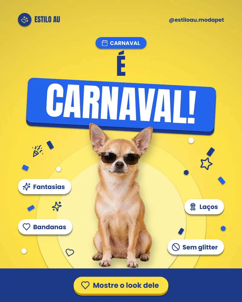 Post “É Carnaval!” do Feed Pronto Moda Pet