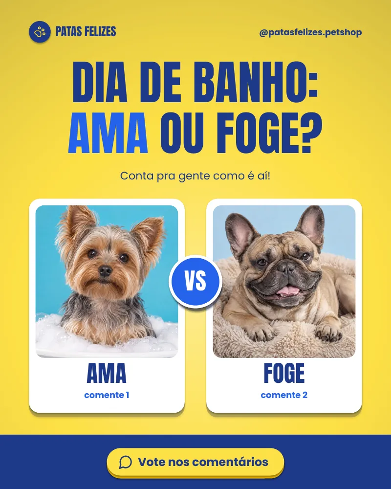 Post “Dia de banho: ama ou foge?” do Feed Pronto Pet Shop