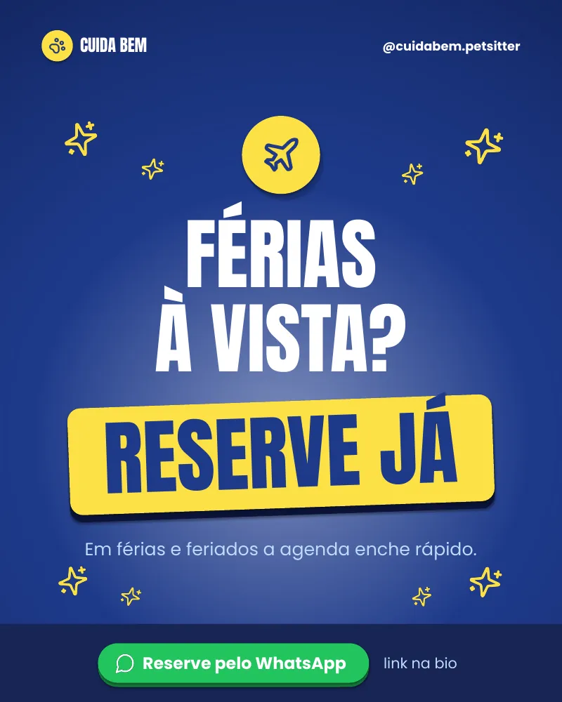 Post “Férias à vista?” do Feed Pronto Pet Sitter
