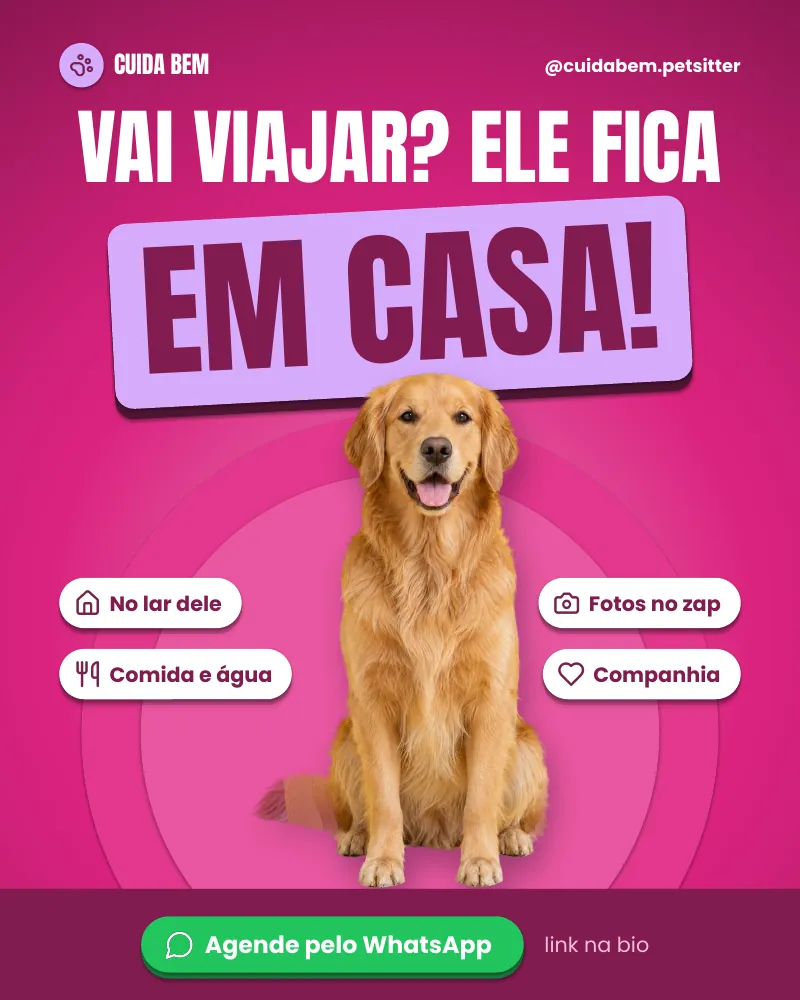 Post “Vai viajar? Ele fica em casa!”, edição rosa