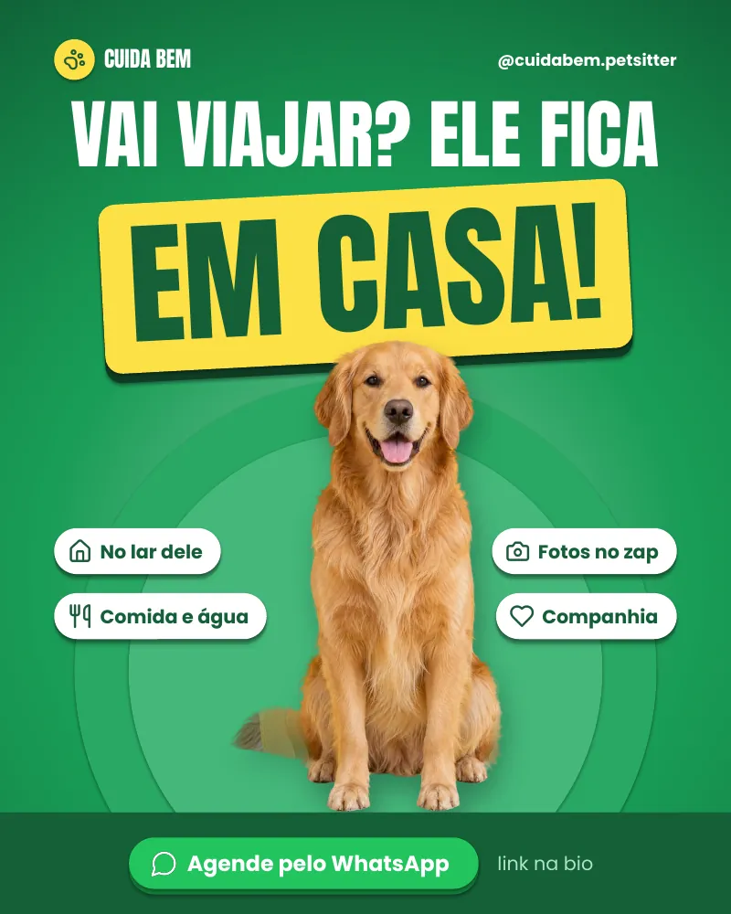 Post “Vai viajar? Ele fica em casa!”, edição verde