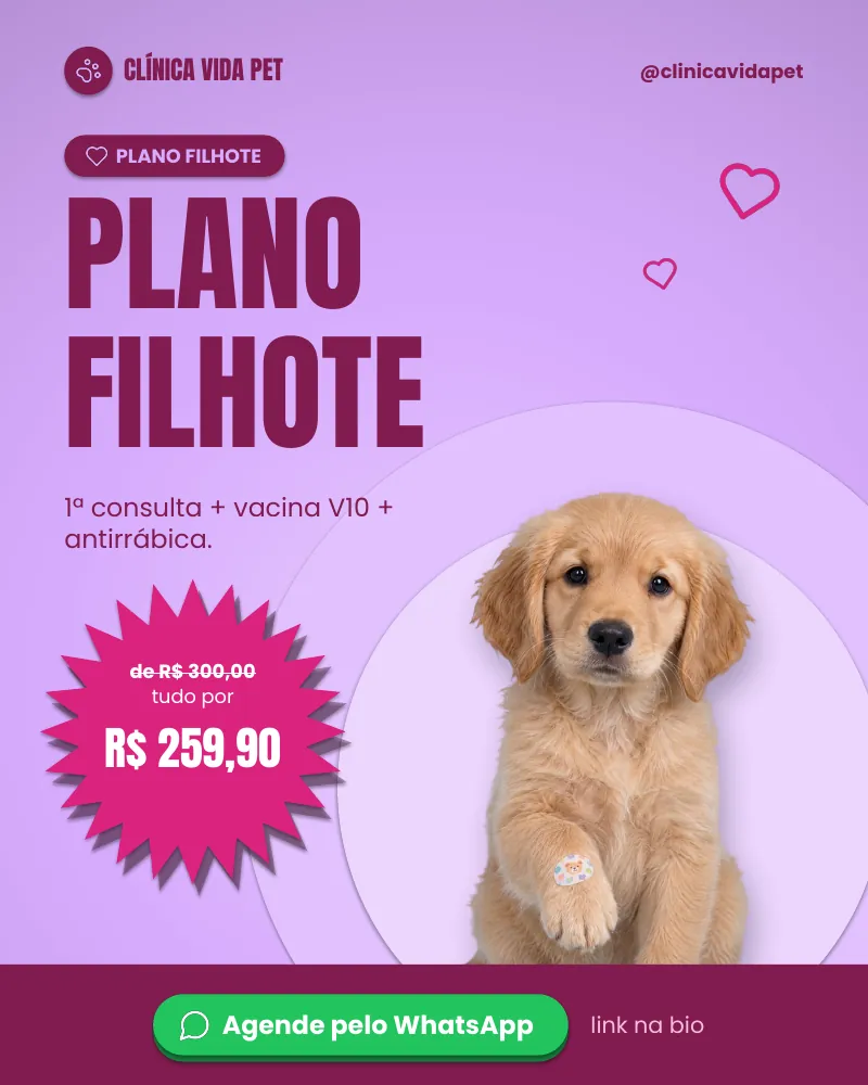 Post “Plano filhote!”, edição rosa