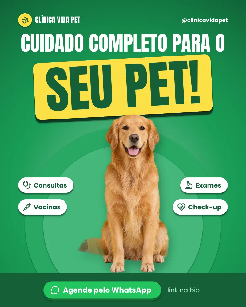 Post “Cuidado completo para o seu pet.”, edição verde