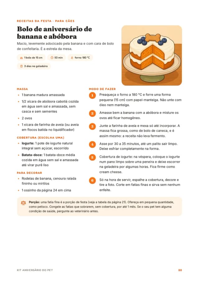O bolo de aniversário de banana e abóbora