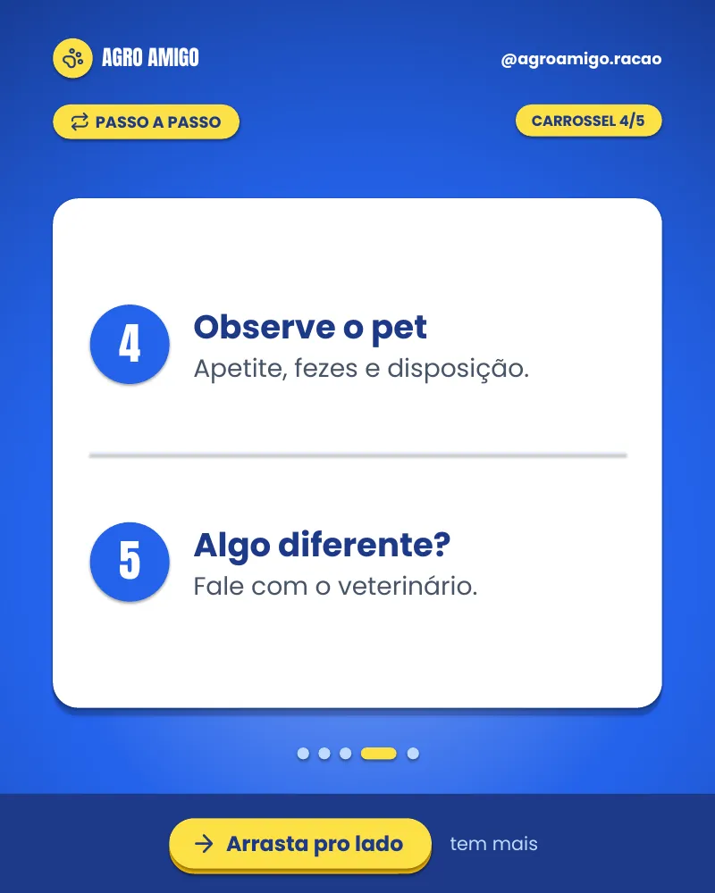 Carrossel “Como trocar a ração sem susto.”, página 4 de 5