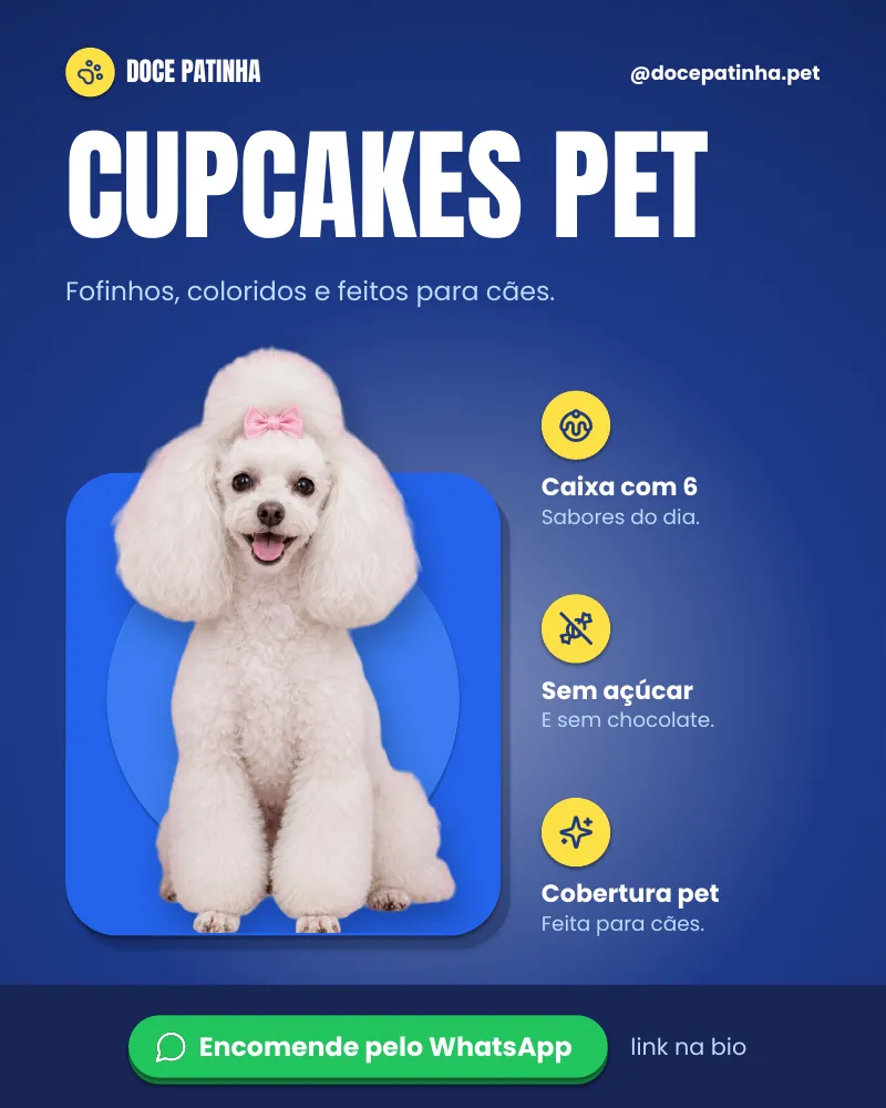 Post “Cupcakes pet, fofinhos e coloridos.” do Feed Pronto Confeitaria Pet