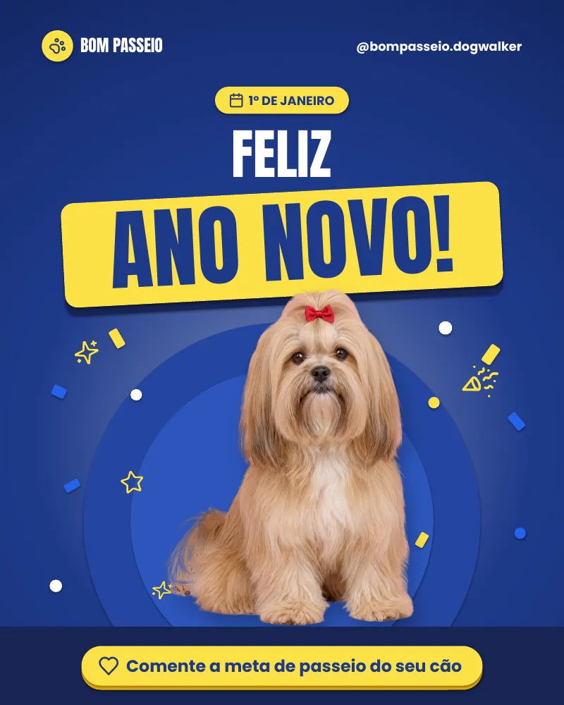 Post “Feliz Ano Novo!” do Feed Pronto Dog Walker