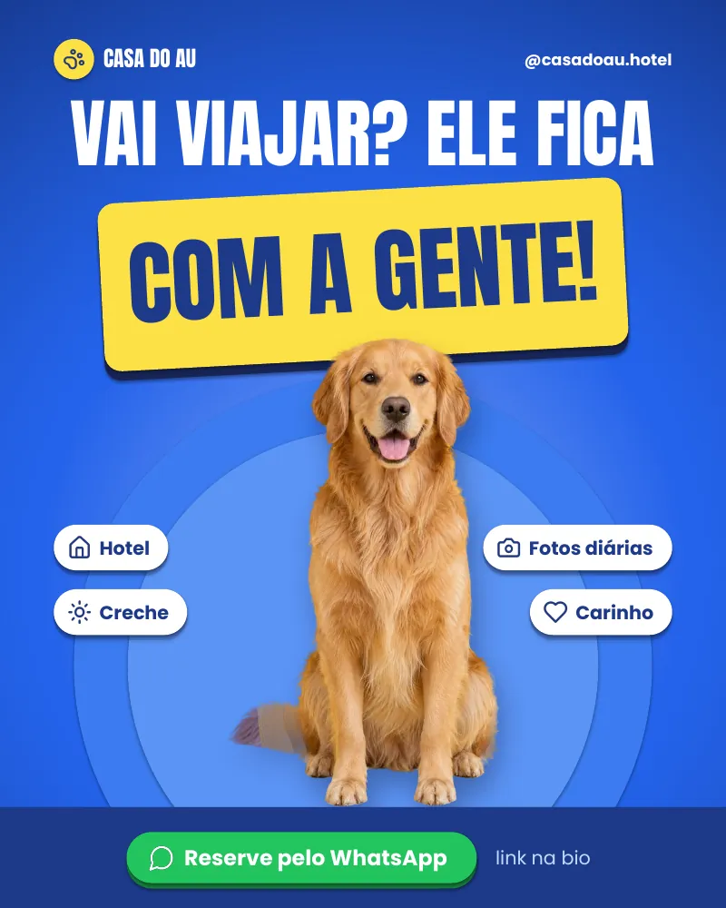 Post “Vai viajar? Ele fica com a gente!” do Feed Pronto Hotel e Creche