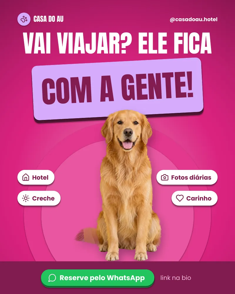 Post “Vai viajar? Ele fica com a gente!”, edição rosa