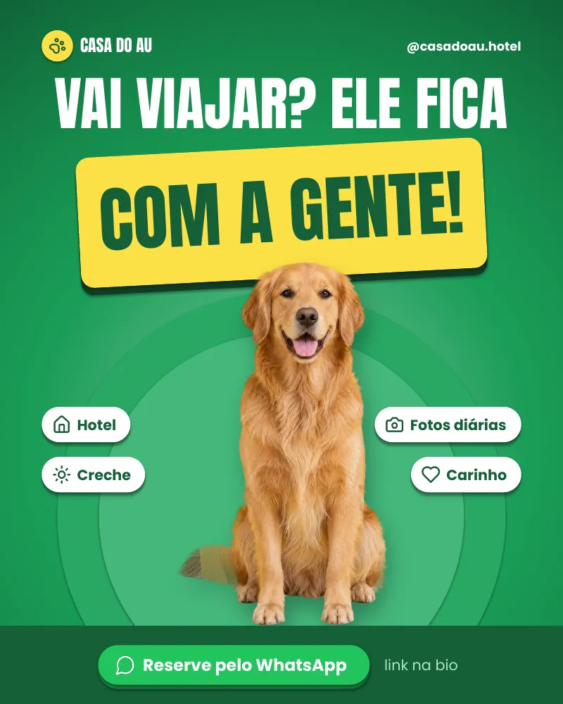 Post “Vai viajar? Ele fica com a gente!”, edição verde
