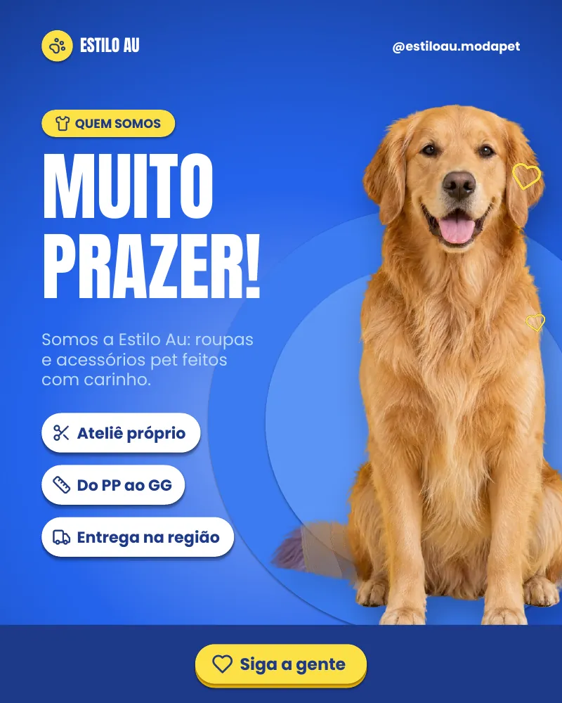 Post “Muito prazer!” do Feed Pronto Moda Pet