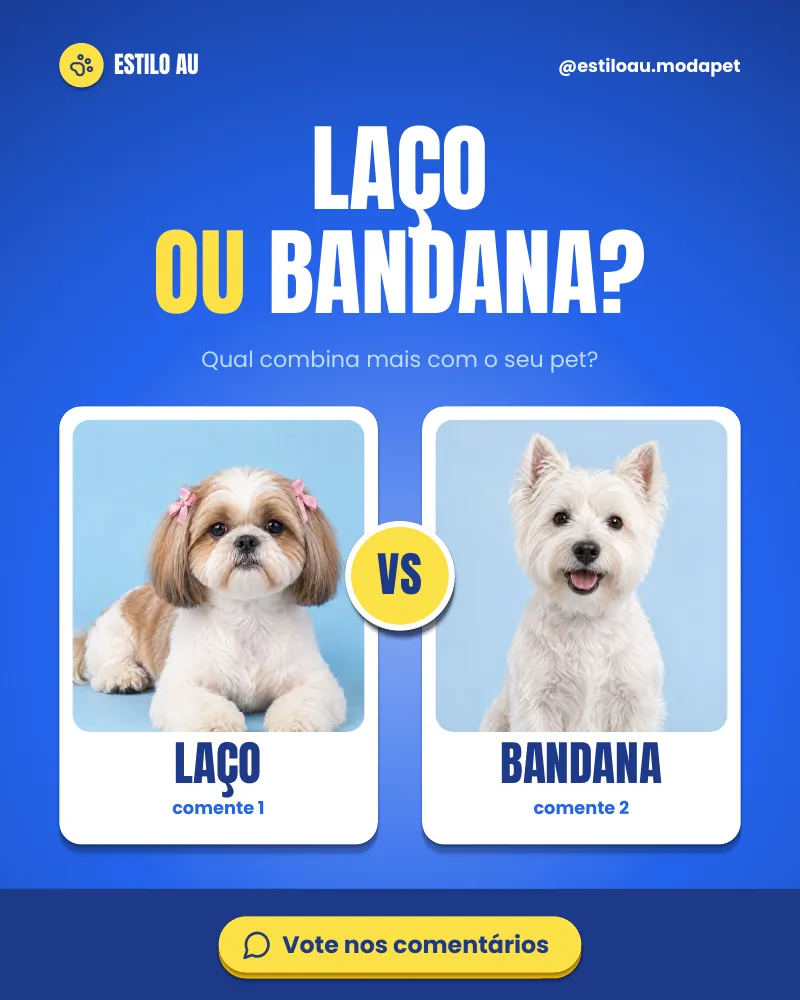 Post “Laço ou bandana?” do Feed Pronto Moda Pet