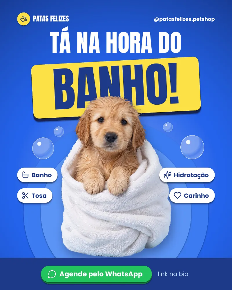 Post “Tá na hora do banho!” do Feed Pronto Pet Shop