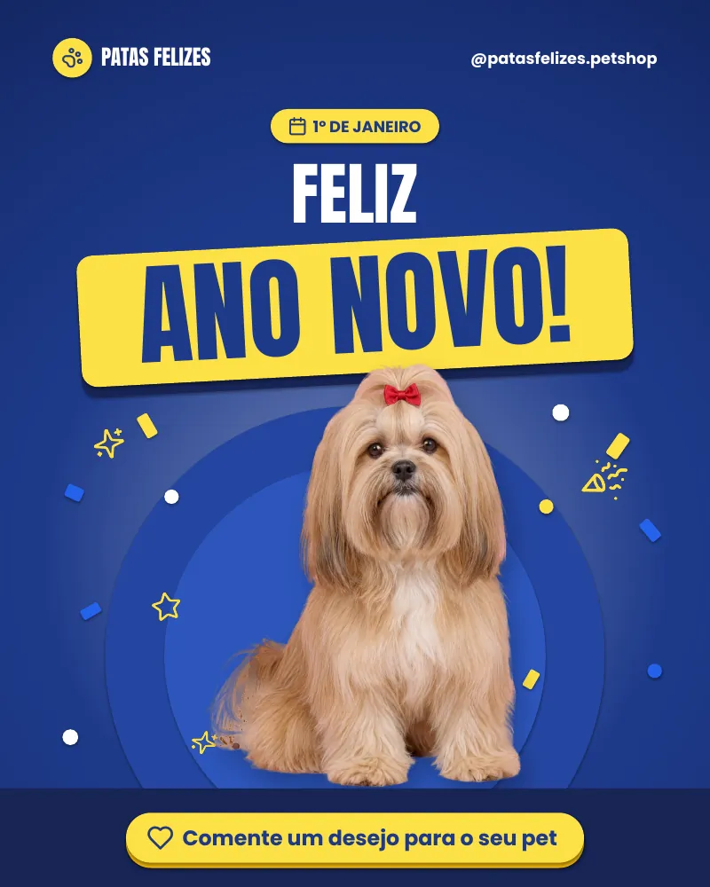 Post “Feliz Ano Novo!” do Feed Pronto Pet Shop