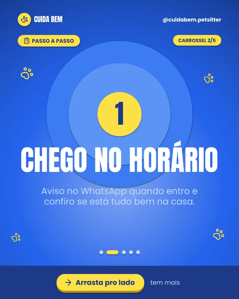 Carrossel “Como é uma visita de pet sitter?”, página 2 de 5