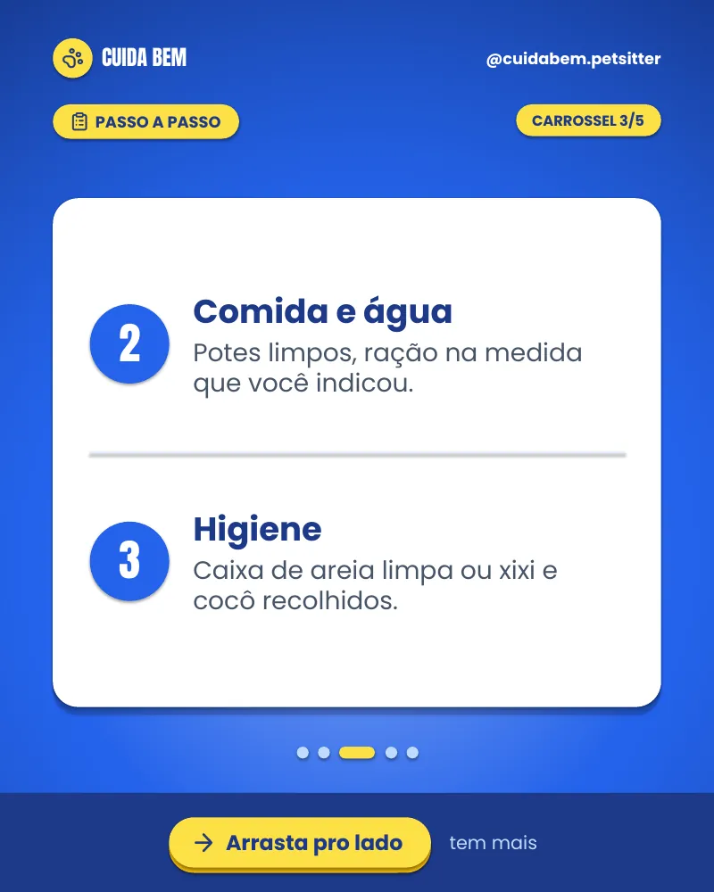 Carrossel “Como é uma visita de pet sitter?”, página 3 de 5