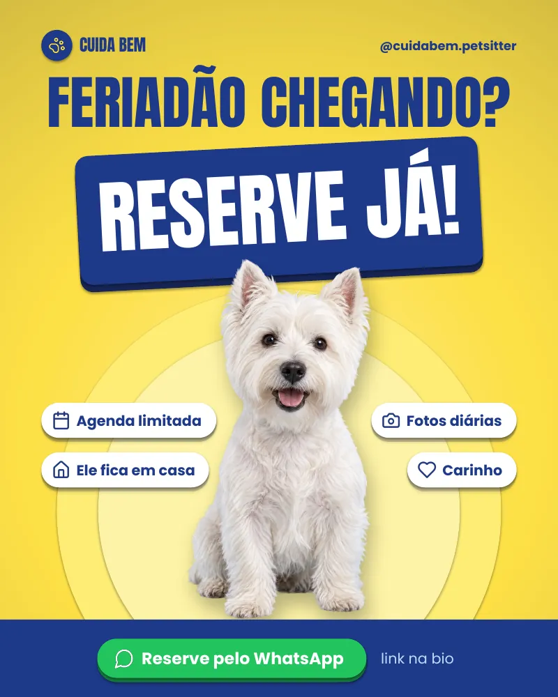 Post “Feriadão chegando?” do Feed Pronto Pet Sitter