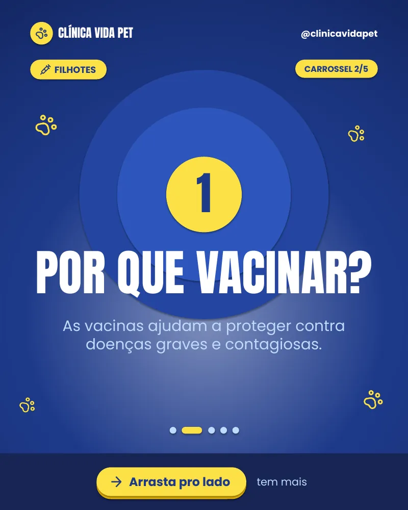 Carrossel “Vacinas do filhote: o básico.”, página 2 de 5