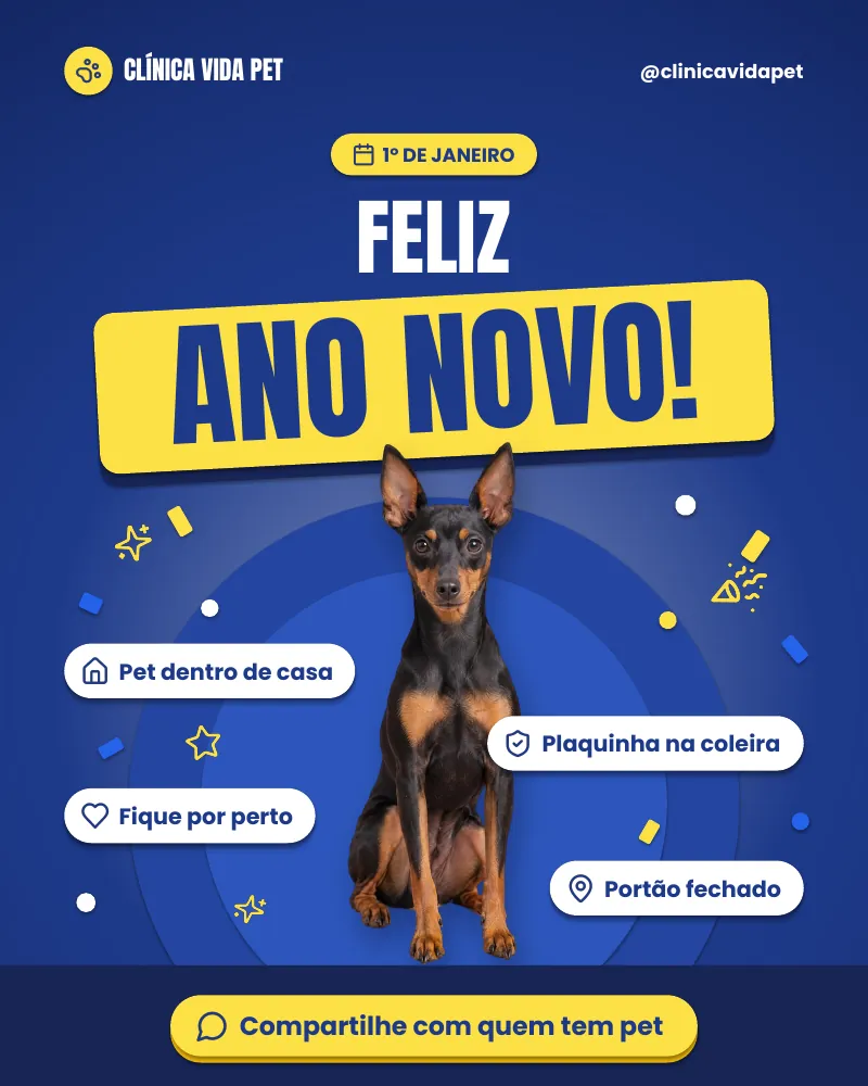 Post “Feliz Ano Novo!” do Feed Pronto Veterinária